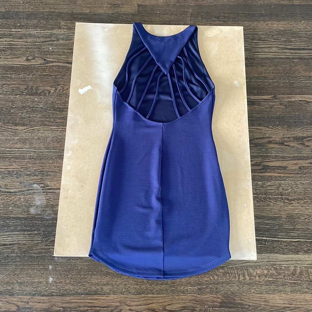 Navy blue backless dress